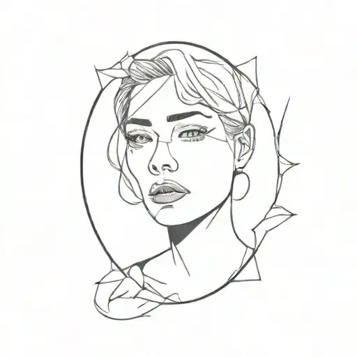 person looking in a broken mirror tattoo design idea