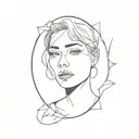 person looking in a broken mirror tattoo design idea