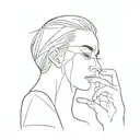 person looking in a broken mirror tattoo design idea