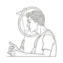 person looking in a broken mirror tattoo design idea