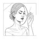 person looking in a broken mirror tattoo design idea