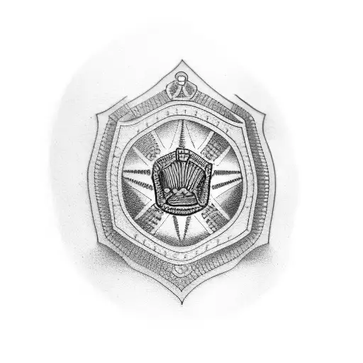 A tattoo showcasing the client's occupation as a cop through a badge and handcuffs tattoo design idea