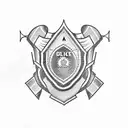 A tattoo showcasing the client's occupation as a cop through a badge and handcuffs tattoo design idea