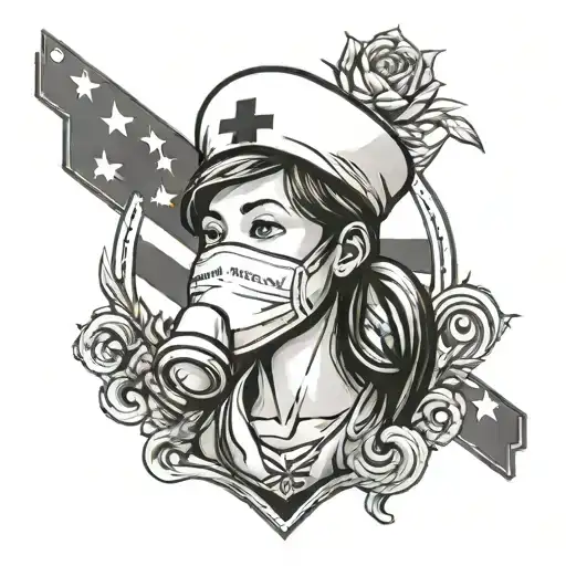 nurse tattoo for men with US and Philippine flag tattoo design idea