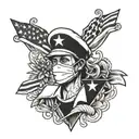 nurse tattoo for men with US and Philippine flag tattoo design idea