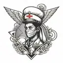 nurse tattoo for men with US and Philippine flag tattoo design idea