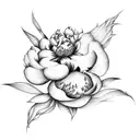 Peony tattoo design idea