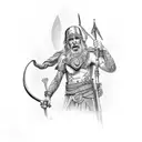 David and Goliath sleeve biblical tattoo design idea