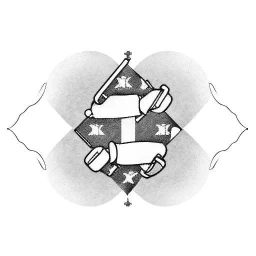 Thin blue line flag with a nurse's medical cross symbol tattoo design idea