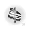 Thin blue line flag with a nurse's medical cross symbol tattoo design idea