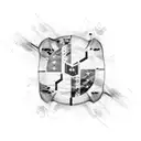 Thin blue line flag with a nurse's medical cross symbol tattoo design idea