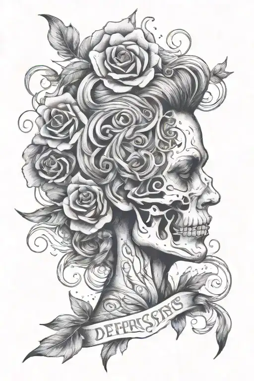 depression hard times tattoo design idea