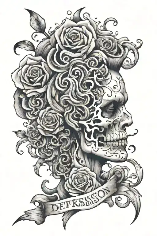 depression hard times tattoo design idea