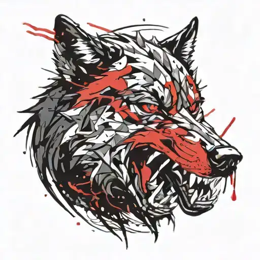Wolf Fenrir Mouth Open on Hand tattoo design idea