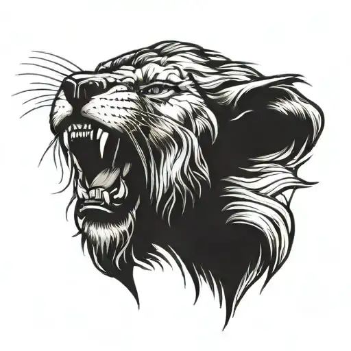 crying lion tattoo design idea