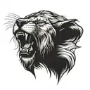 crying lion tattoo design idea