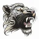 crying lion tattoo design idea