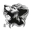crying lion tattoo design idea