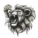 crying lion tattoo design idea