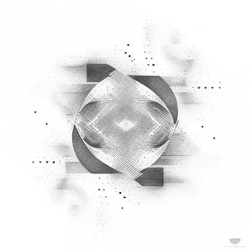 Abstract representation of sound waves merging with dance poses tribal tattoo design idea