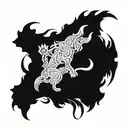 heaven and hell hound tattoo design idea