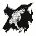 heaven and hell hound tattoo design idea