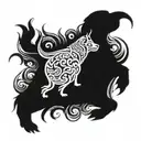 heaven and hell hound tattoo design idea