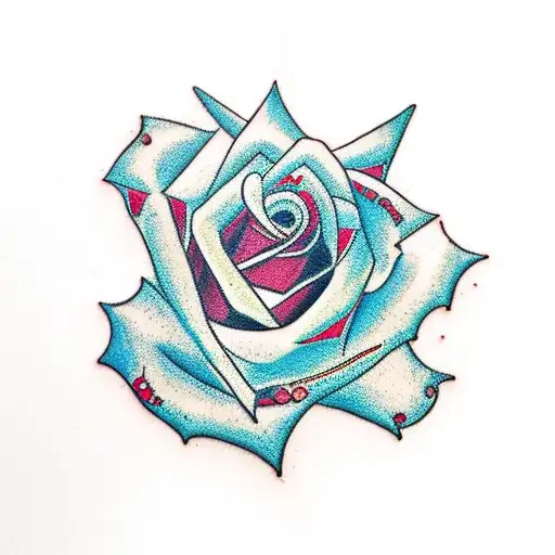 Create a tattoo that has a large beautiful rose, a thread, a needle, symbols of nobility, strength, union, family and Go tattoo design idea