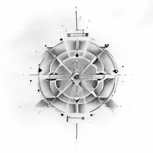 coffee Italian machine and golden ratio spiral tattoo design idea