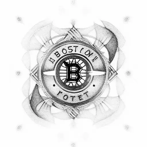 boston bruins hockey puck  tattoo design idea