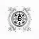 boston bruins hockey puck  tattoo design idea
