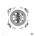 boston bruins hockey puck  tattoo design idea