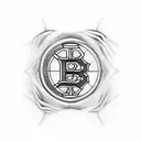 boston bruins hockey puck  tattoo design idea