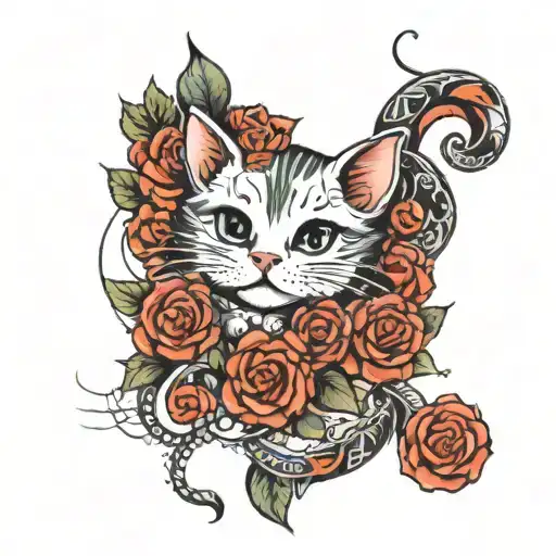 cat PC tattoo design idea