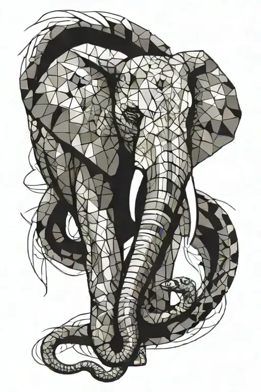 elaphant totem made friends with all tattoo design idea