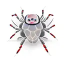 Black widow Spider with geisha face tattoo design idea