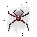 Black widow Spider with geisha face tattoo design idea
