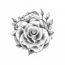 fruta e flor de amora tattoo design idea