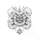 fruta e flor de amora tattoo design idea