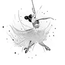A graceful latin dancer surrounded by swirling fireworks tattoo design idea