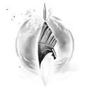 A surreal and dreamlike composition of a paintbrush transforming into a diving fin, symbolizing the merging of passions tattoo design idea