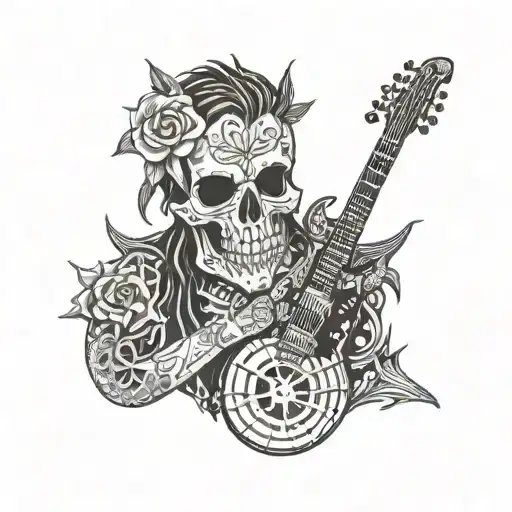 Aerosmith, Red Hot Chili Peppers, Guns N' Roses, Gorillaz, Metallica, Slipknotm Audioslave, Avenged Sevenfold, Jinjer tattoo design idea