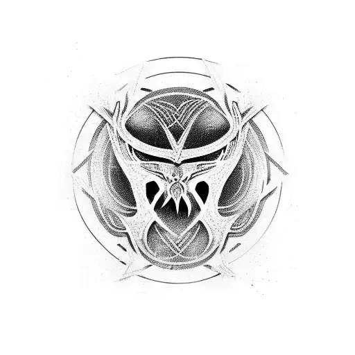 Text based cybersigil neotribal  with branches logo for a black metal band called "SIC" tattoo design idea