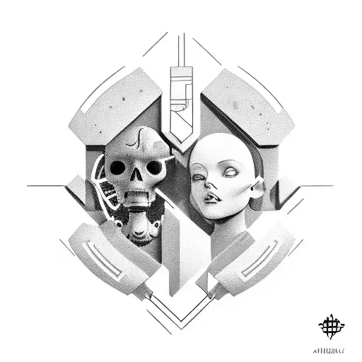 artificial intelligence and emotion tattoo design idea