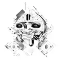 artificial and human intelligence tattoo design idea