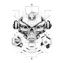 artificial and human intelligence tattoo design idea