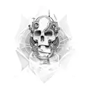 artificial and human intelligence tattoo design idea