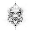 artificial and human intelligence tattoo design idea