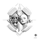 artificial intelligence and emotion tattoo design idea