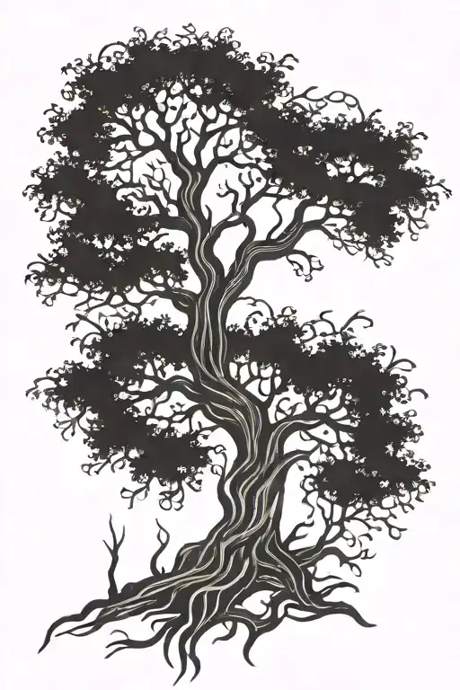 Loki Norse tree tattoo design idea